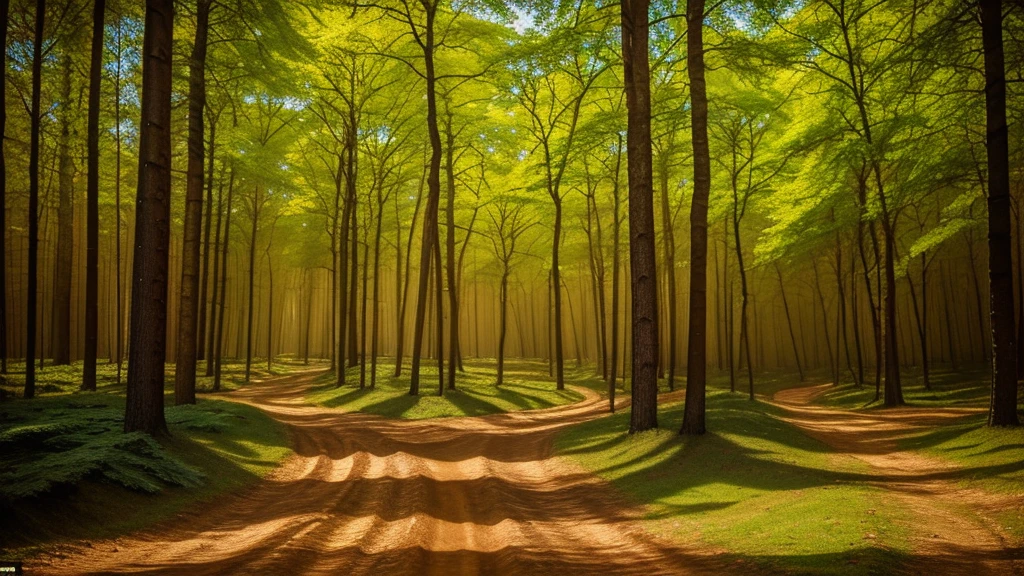 A colorful and mysterious forest from the Middle Ages, just looking at it will heal you, it's meditation