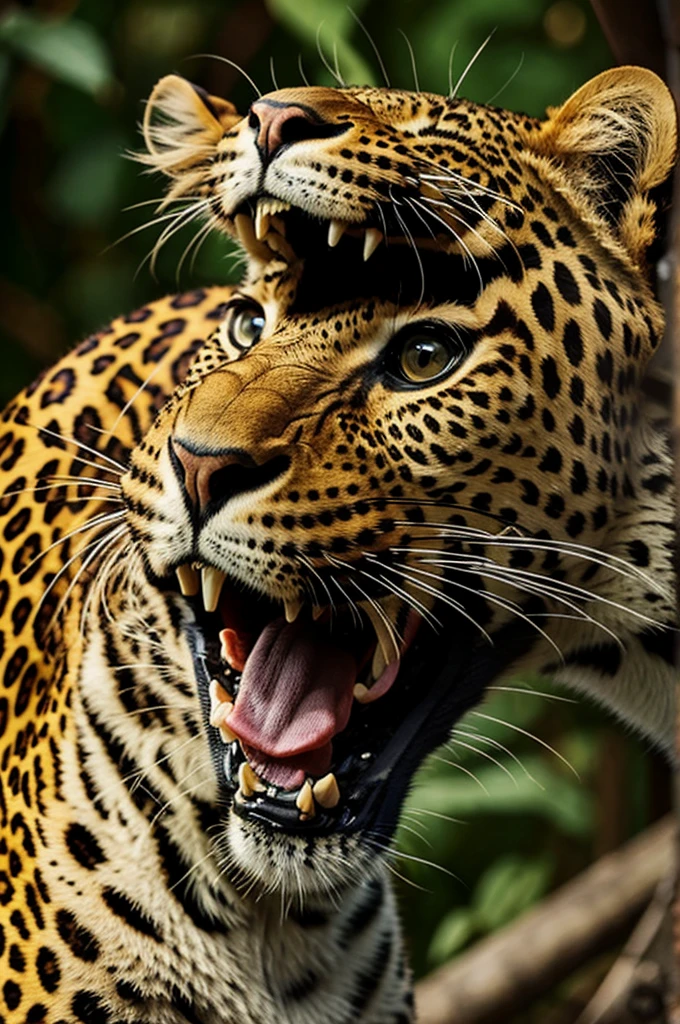 A leopard singing