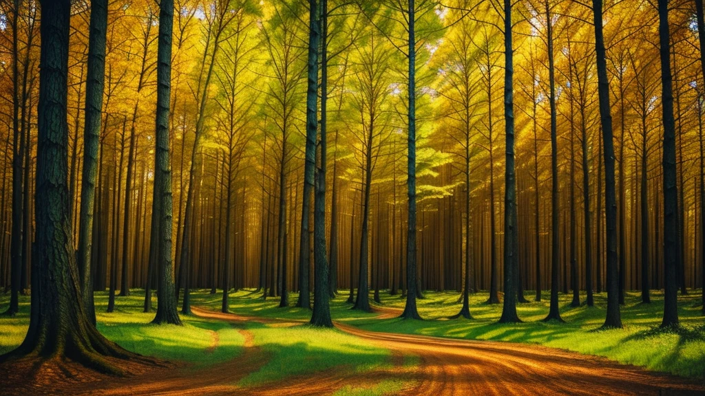 A colorful and mysterious forest, just looking at it will heal you, and help you meditate