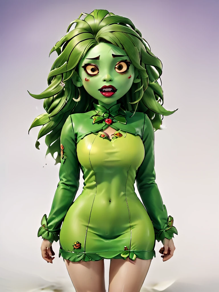 Female Peashooter(plant vs zombie), thick lips, wet lips, cock sucking lips, ahegao