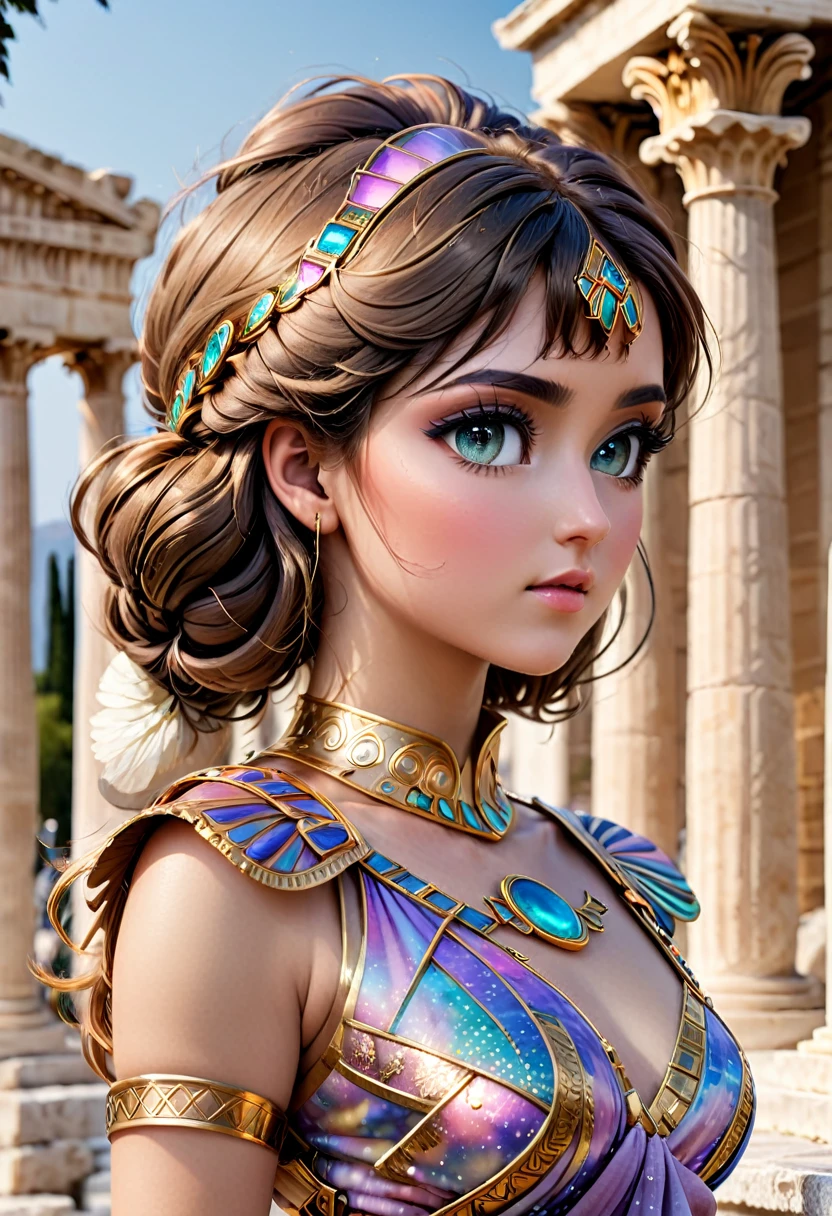 8k masterpieces,crystal clear Greek Mediterranean more darker with a hint of the Middle Eat too skin and complxions, best quality,Higher quality((symmetry eyes)),((perfect symmetrical body))((absurdres, highres, ultra detailed)Show a young 20 something couples in ancient Athens Greece males and females in detail,Bokeh/ with pastel shades tones colors ancient greek patterns designs Ionic IonianGreece