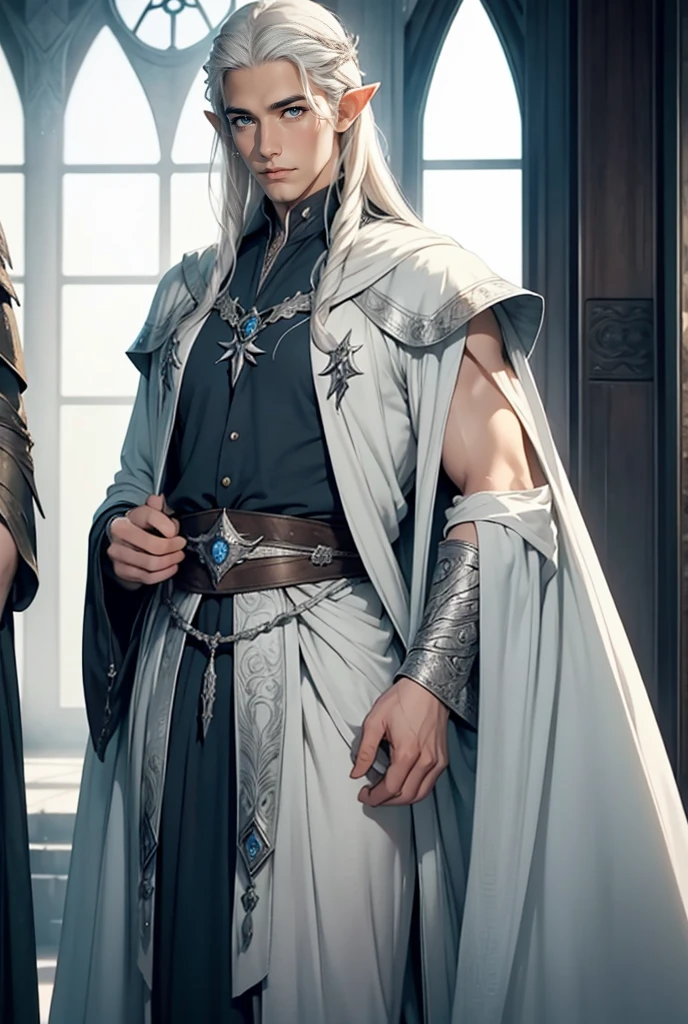 Tall, handsome, statuesque, courageous, adult man - golden-haired blond, tsar, ancient military uniform, armor, short curly golden hair, blue eyes, hugs an incredibly beautiful young femme fatale, she is the princess of Mars, she is wearing a thin silk scarlet dress, emphasizes her ideal figure, long straight black hair, gathered in a a beautiful hairstyle decorated with rubies, beautiful antique jewelry. They're in love.