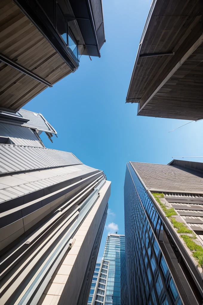 Two buildings、Image from below