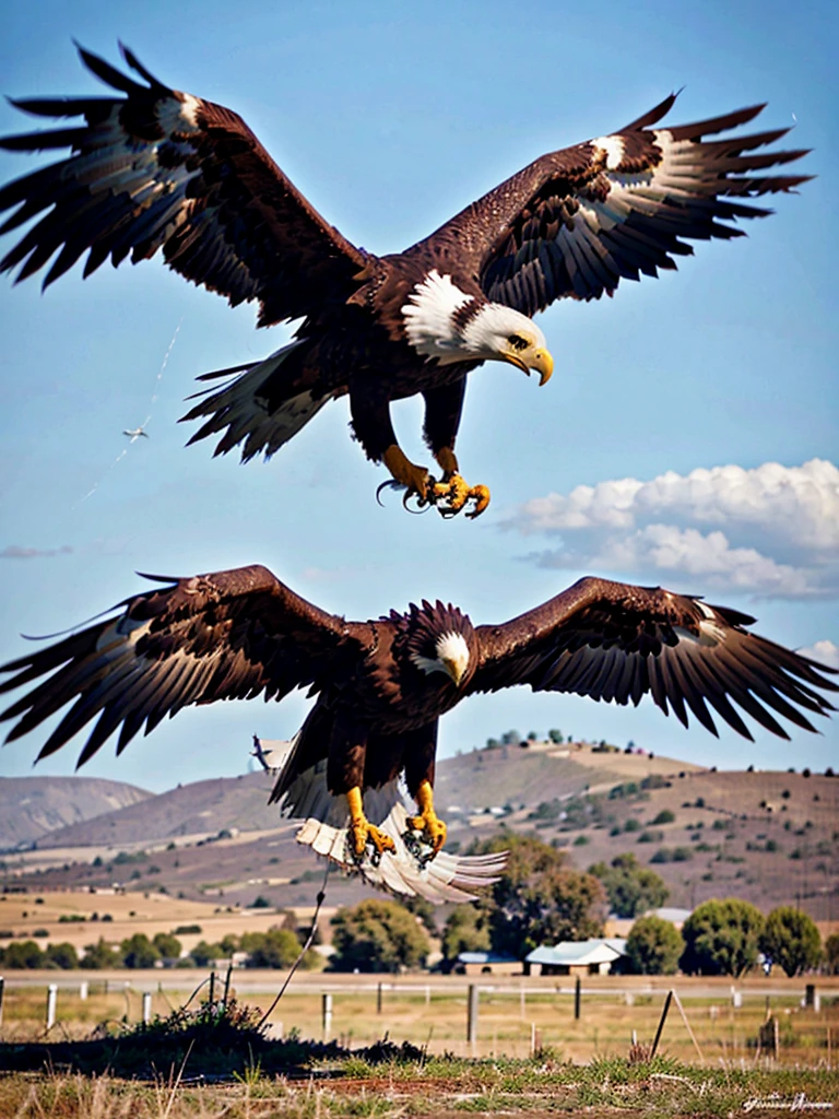 eagle hunting action for landing