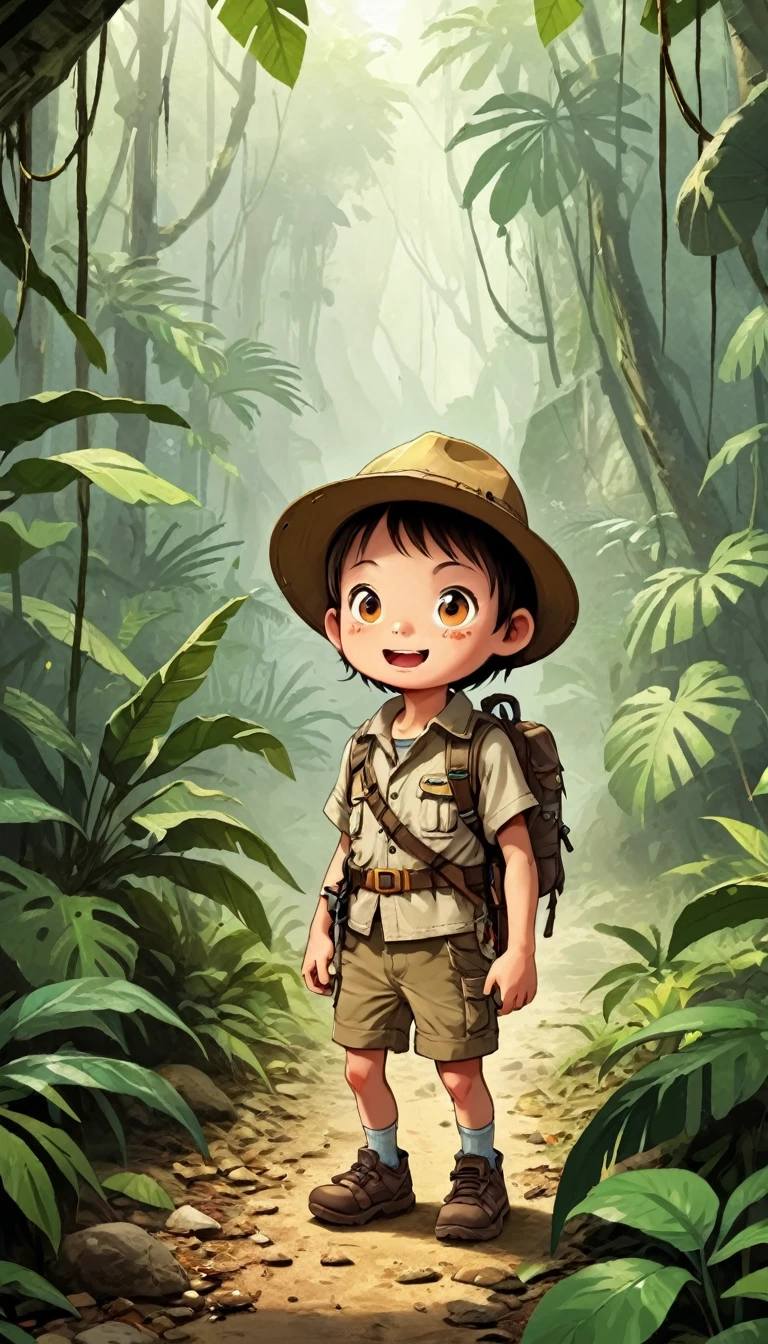 Adventure in the primitive jungle Little explorer。adventurer