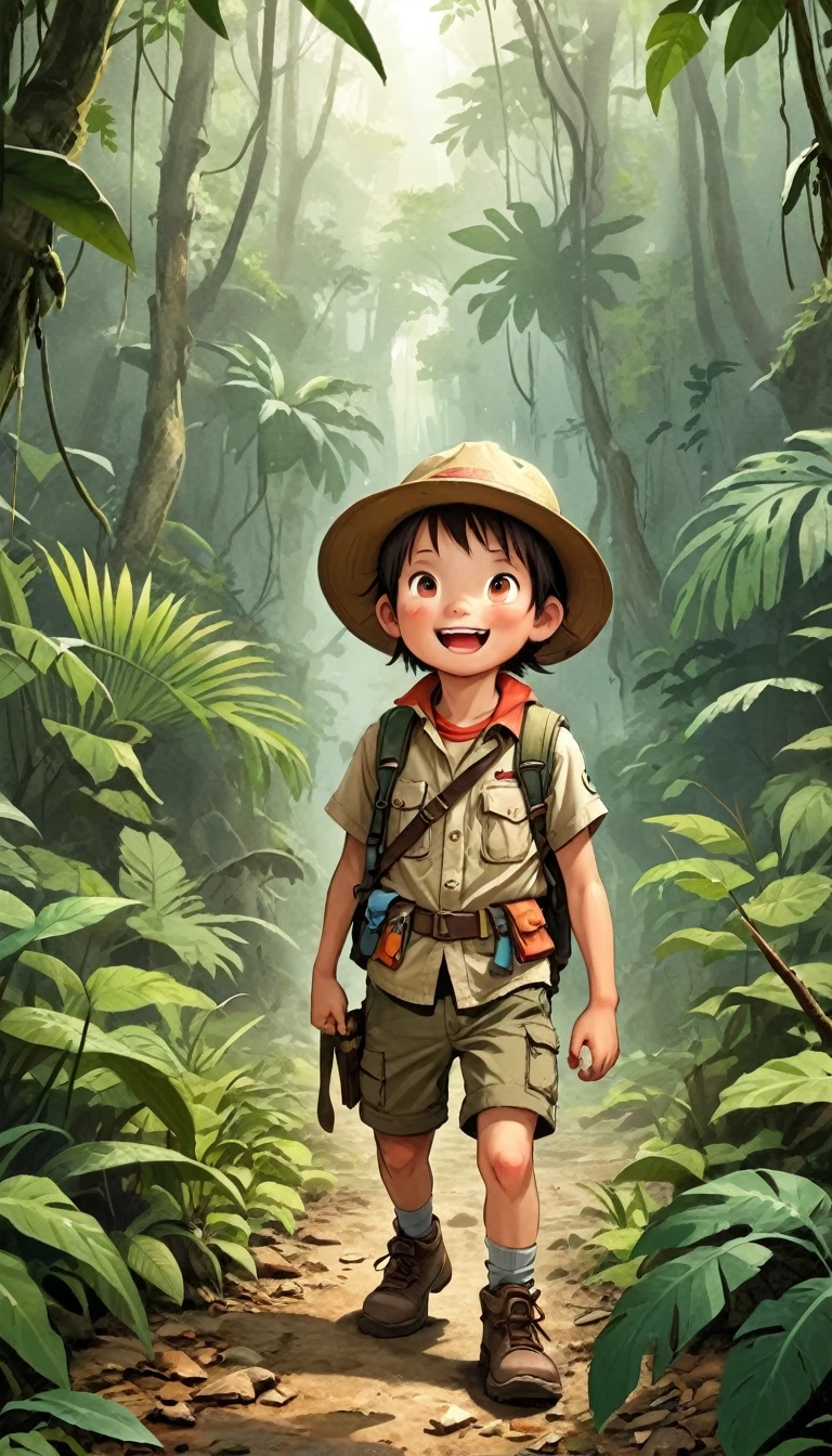Adventure in the primitive jungle Little explorer。adventurer