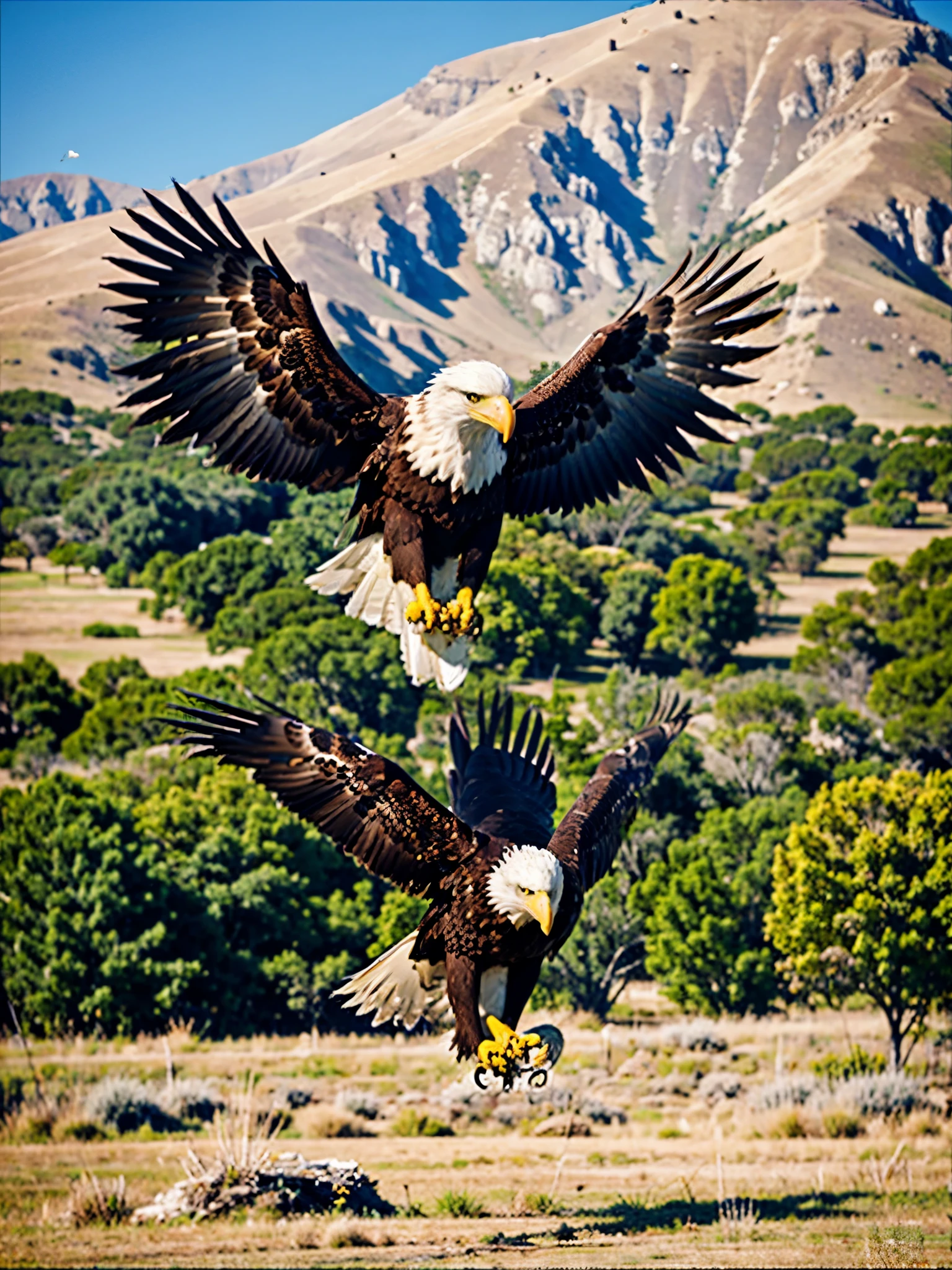 eagle hunting action for landing