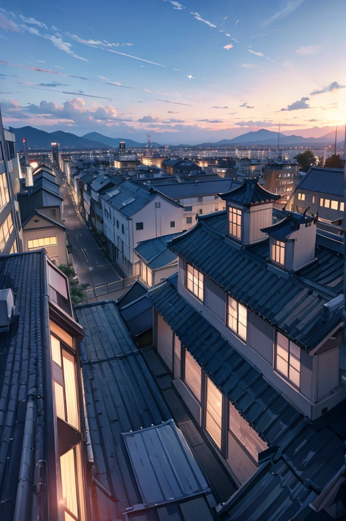 Dawn Sky、Rooftop、No people