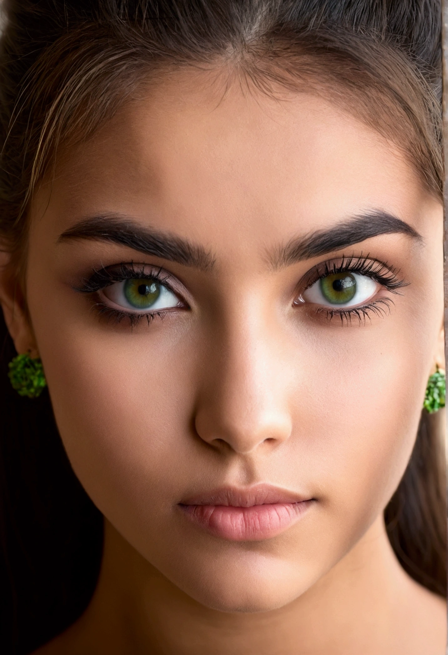 fille de 20ans, brune ,yeux vert, latina,  maquillage