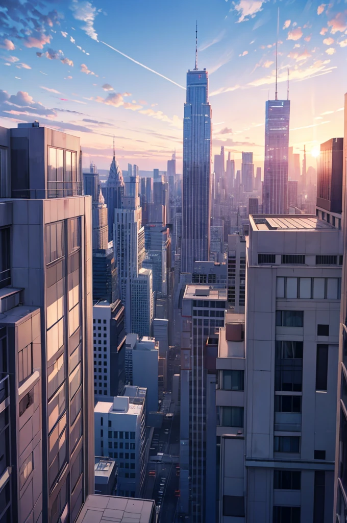 Dawn Sky、Rooftop、No people、The surrounding area is also full of buildings.