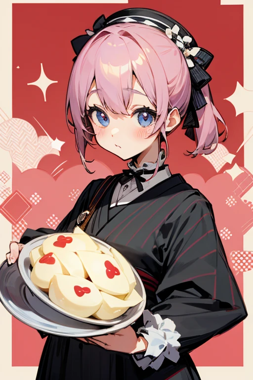 MS. cute、Taisho、Checkerboard Pattern、Beautiful Eyes、Embarrassing、(Carry dishes)