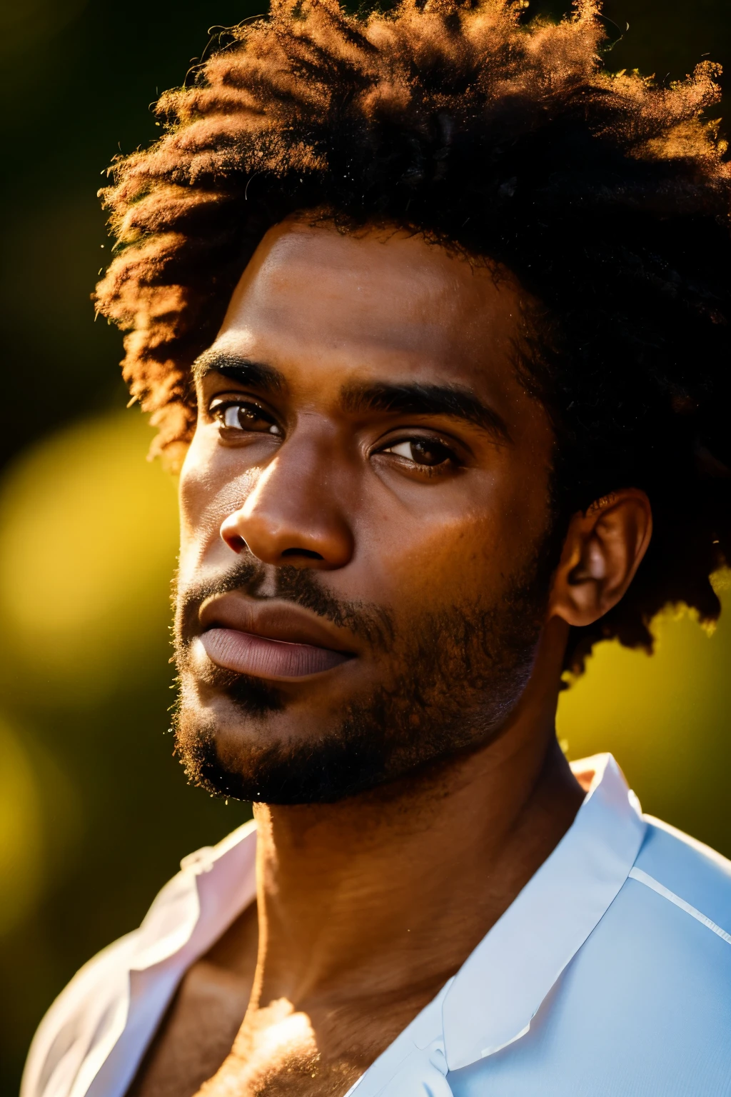 Handsome black brazilian man, 60mm Portrait, 70mm Portrait, 50mm Portrait, Curly Hair, medium portrait top light, Medium Portrait Soft Light, Soft portraits taken in 8K, Cinematic headshot portraits, movie portrait