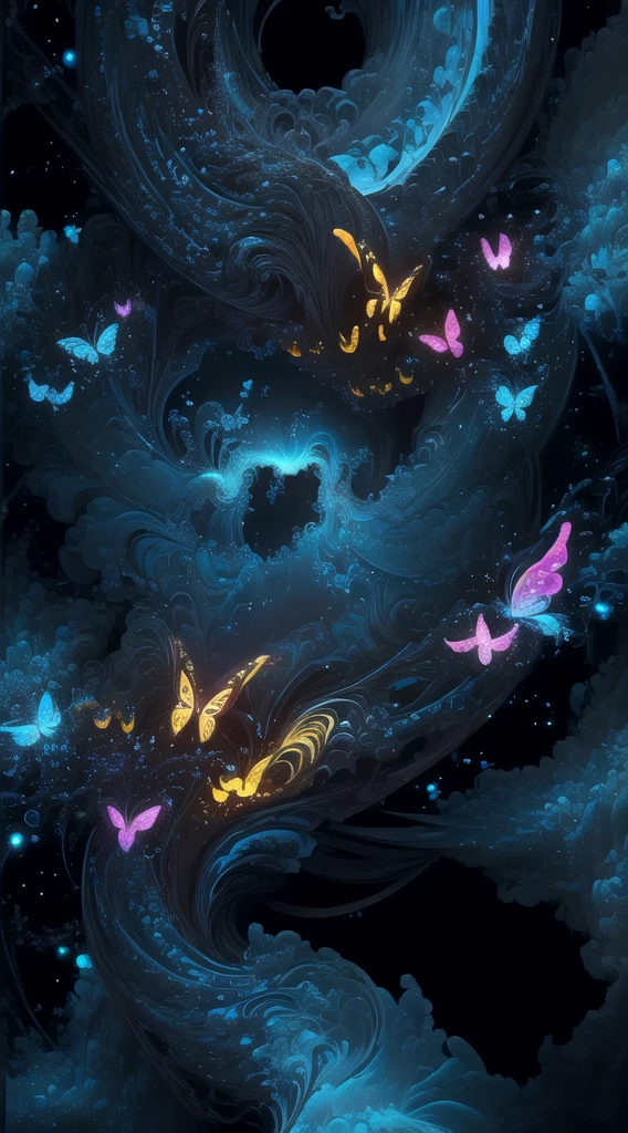 (masterpiece, top quality, best quality, official art, beautiful and aesthetic:1.2),extreme detailed,(fractal art:1.3),colorful,highest detailed,Dreamy Atmosphere,Bright color,
hudie,luminescence,butterfly,