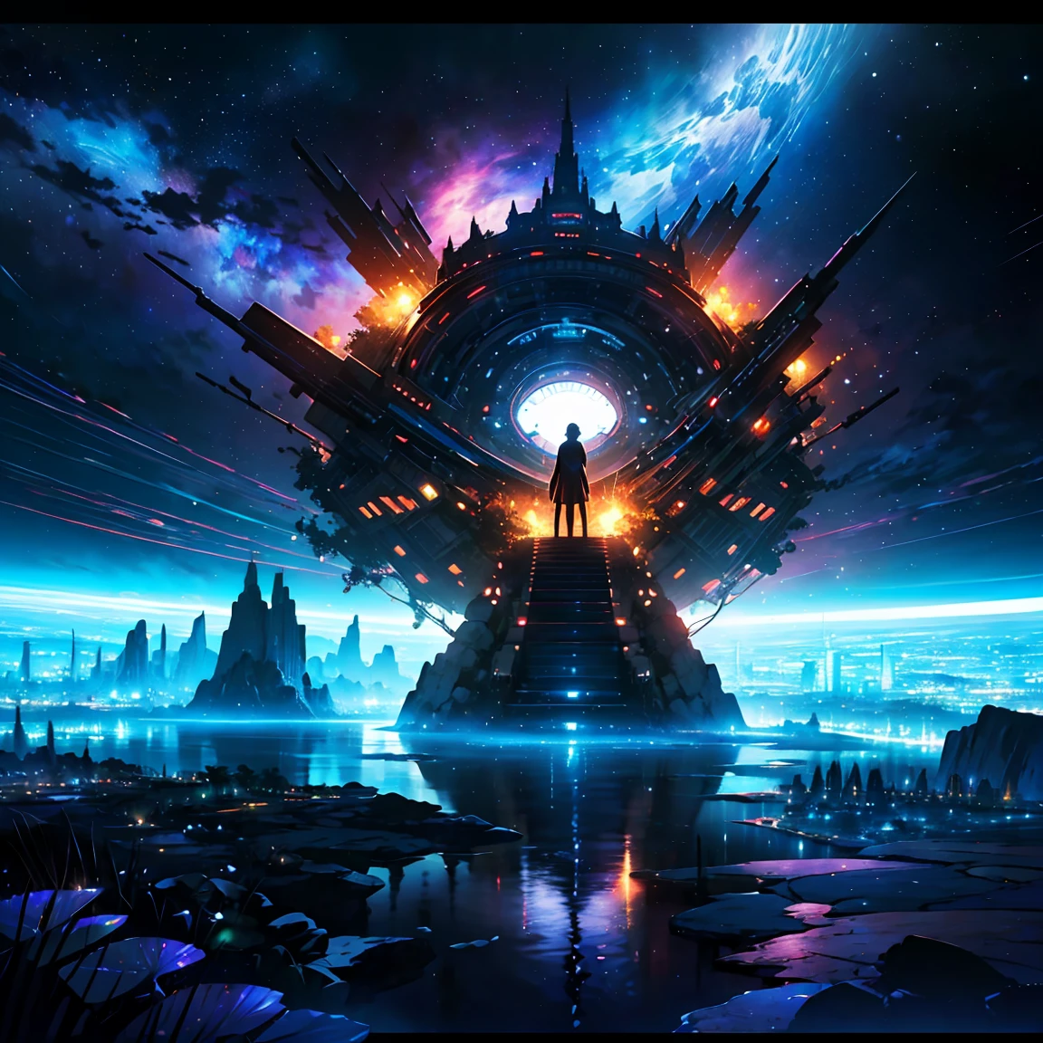 (Highest quality, 4K, 8k, High resolution, masterpiece:1.2), Very detailed, (Realistic, photoRealistic, photo-Realistic:1.37), Luxury Space Resort Hotel, Very detailed風景, Nice views, Shimizu, An amazing young and mysterious figure, Goddess of space and time, Direct rotational energy, Space Goddess, Relaxing lounge area, Impeccable service, Delicious cocktails, Fine dining with panoramic views of the galaxy, Quiet and tranquil atmosphere, romantic, Soft and warm ambient lighting, rich and vivid colors, Luxury and sophistication, Space Girl, Star Fairy, A futuristic space resort landscape, 超Realistic,Highest quality