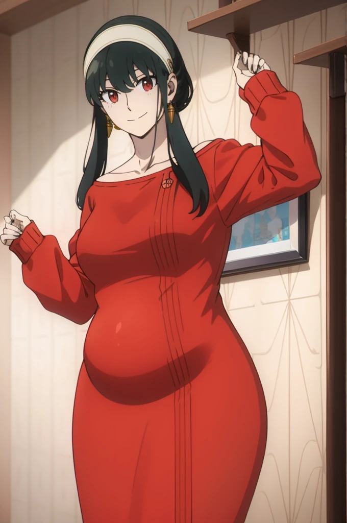 Cute Woman、red_background、big_breasts、nurse_custom、An illustration、アニメ、POP