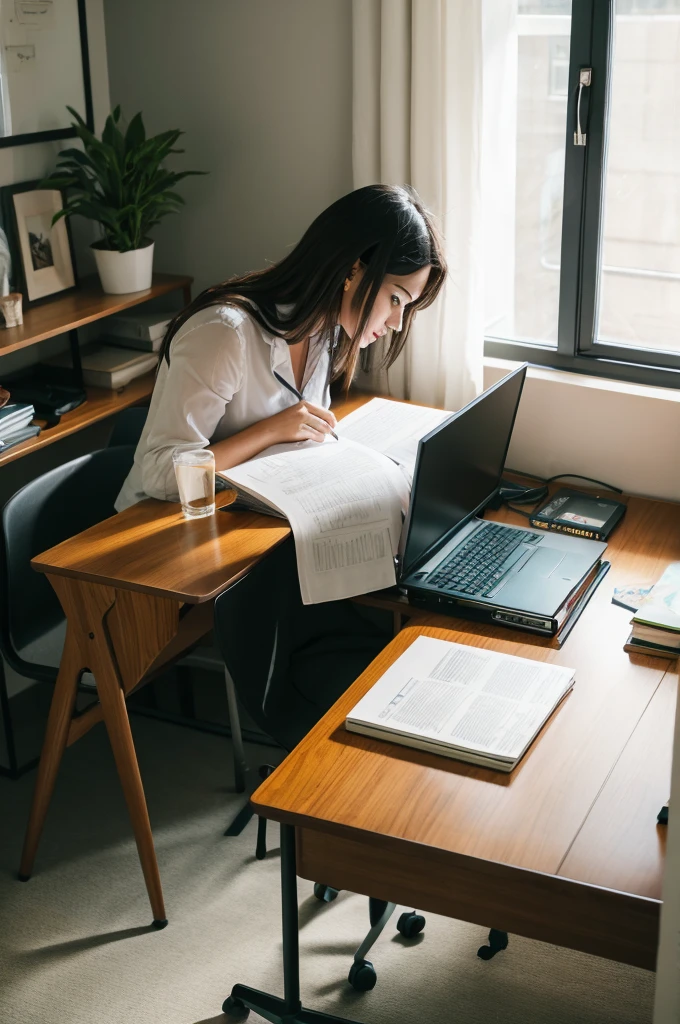 Desk and woman
