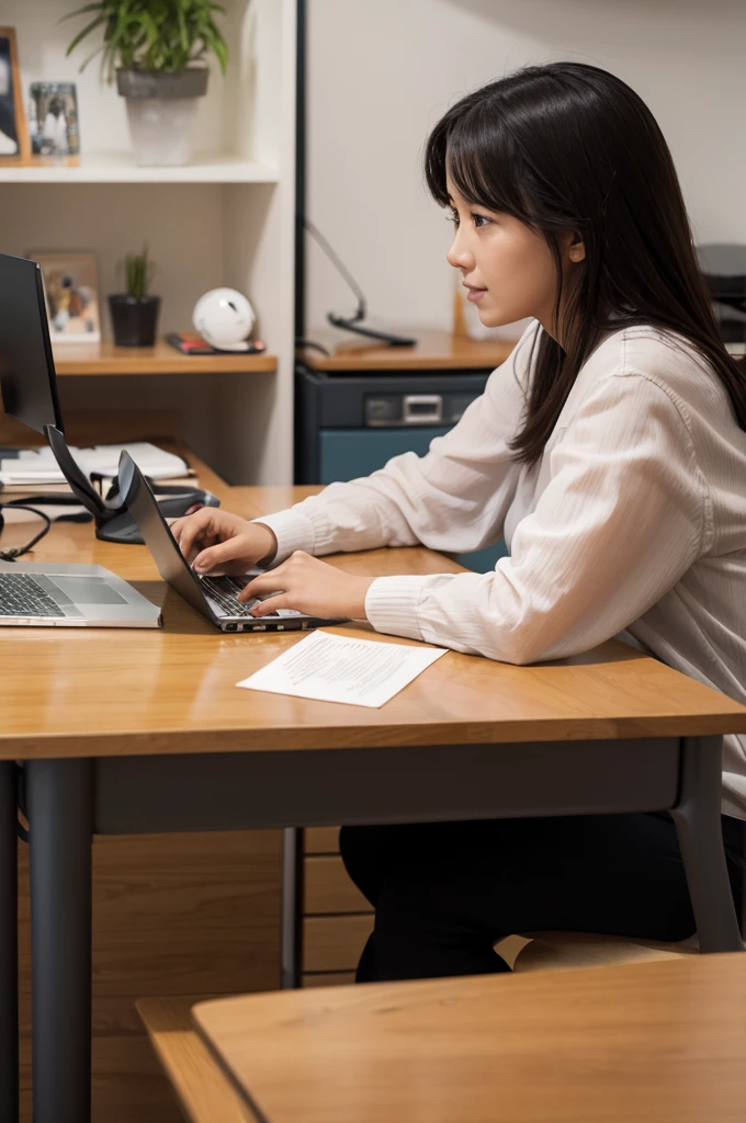 Desk and woman