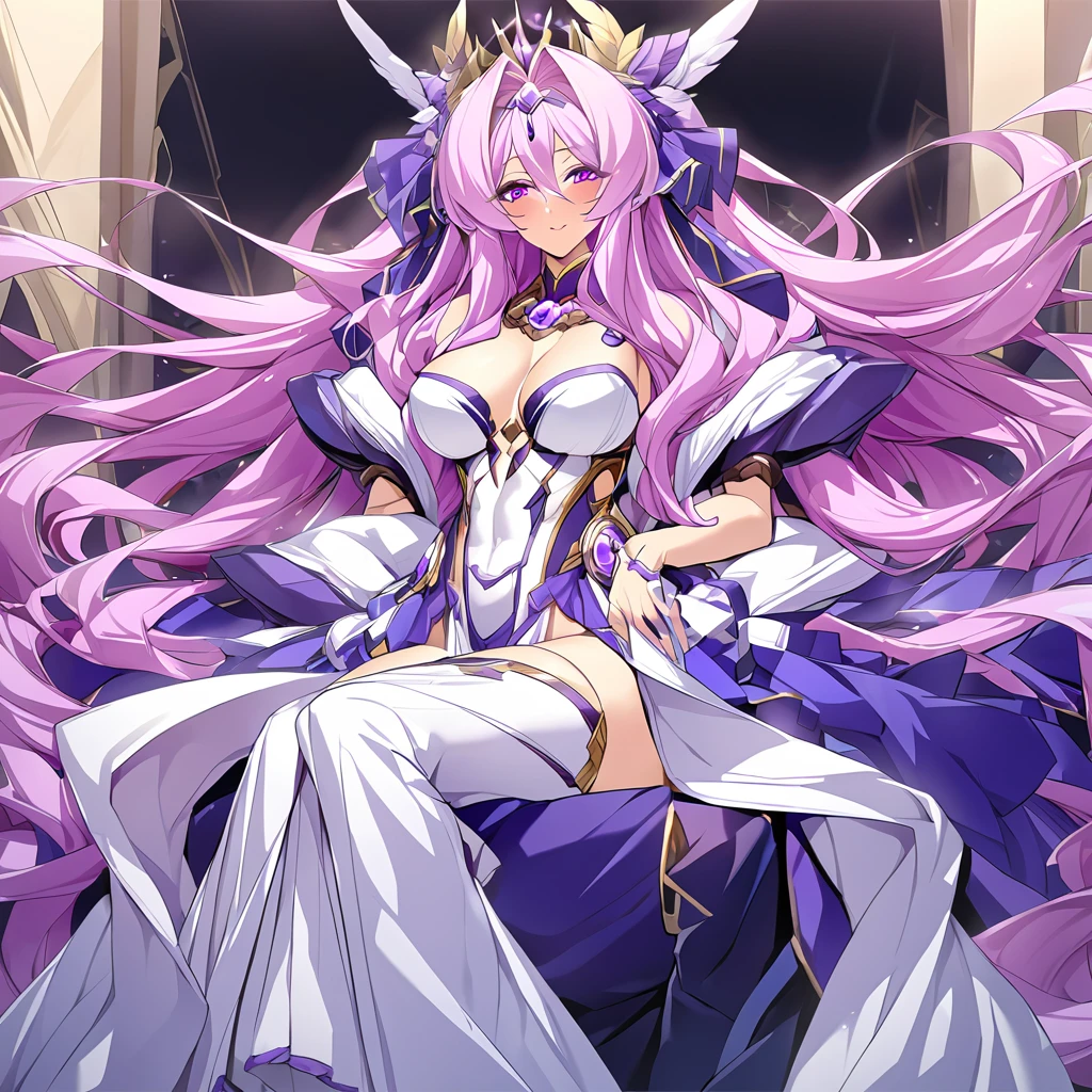 ((Highest quality)), ((masterpiece)), (detailed), (Perfect Face)、The woman is a goddess, Extia, who became the Greek goddess Hera.々Hera, the goddess of marriage and wife of Zeus, king of the gods、The woman is the queen of the one and only god Zeus, the goddess Hera. She has medium-long hair, an engagement ring, gorgeous accessories, and is an elegant goddess. She is the graceful and beautiful queen of the gods, Hera.、As the goddess Hera, the woman loved Zeus and served him as his wife.、Zeus embraces and loves the woman, Hera.
