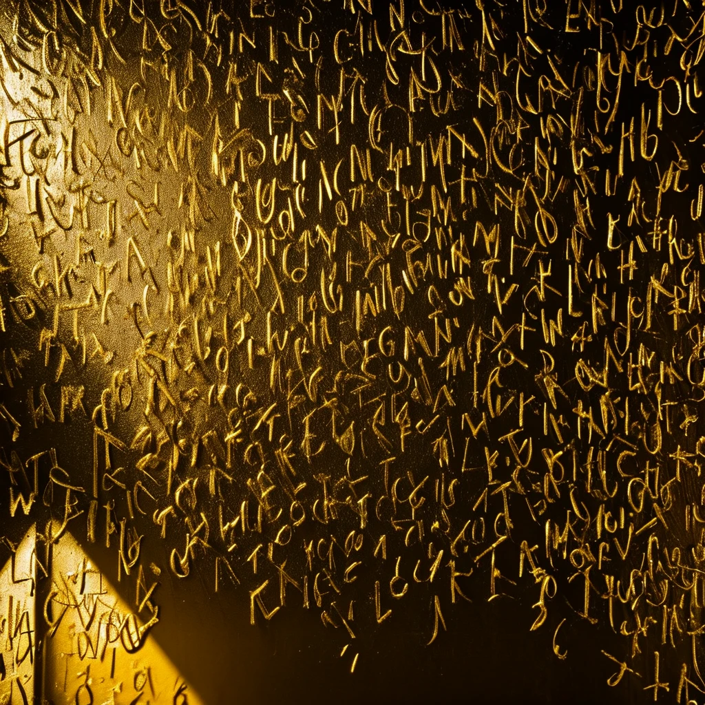 A wall in first person, black in color,
Written:  Marcia, in gold letters,