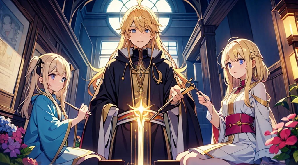 Different world、Fantasy、Wizard with a wand、youth、Blonde、