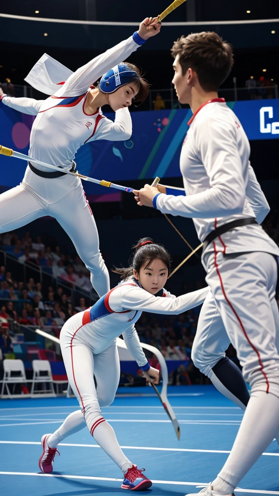 Fencing competition at the Olympics。