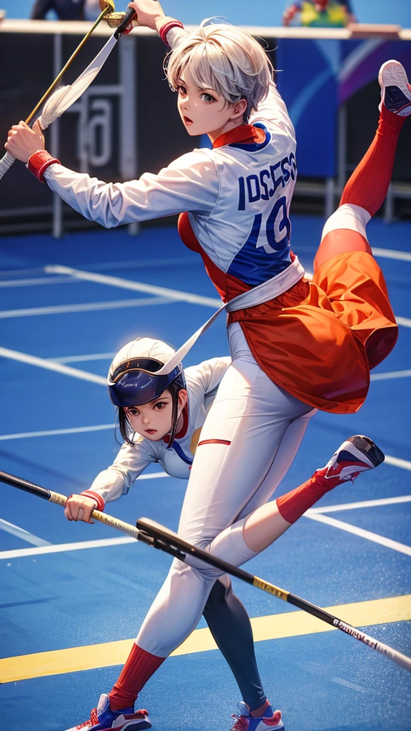 Fencing competition at the Olympics。