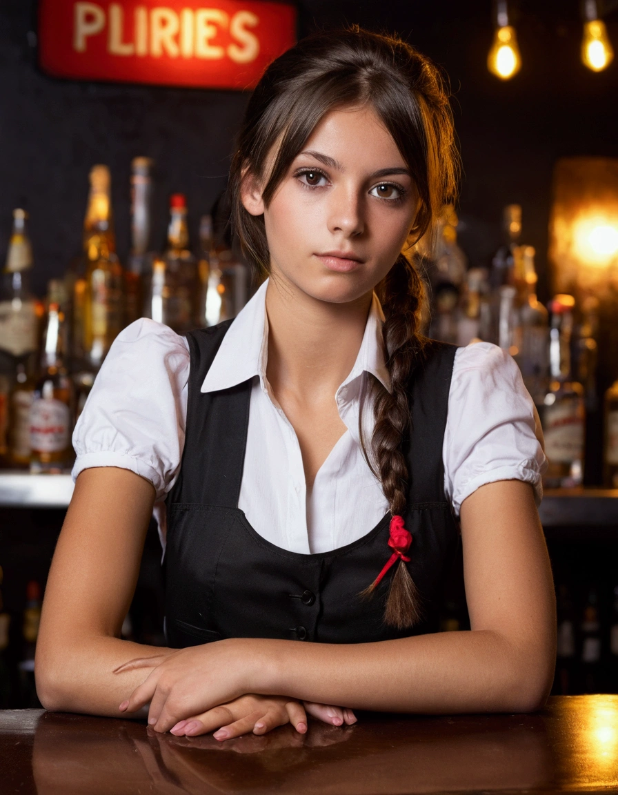 fille brune , barmaid ,20ans