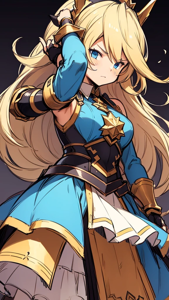 (GBFCHARLOTTA,,sketch,:1.2),blank eye,armor, diadems, Dress, gauntlets,actionpose