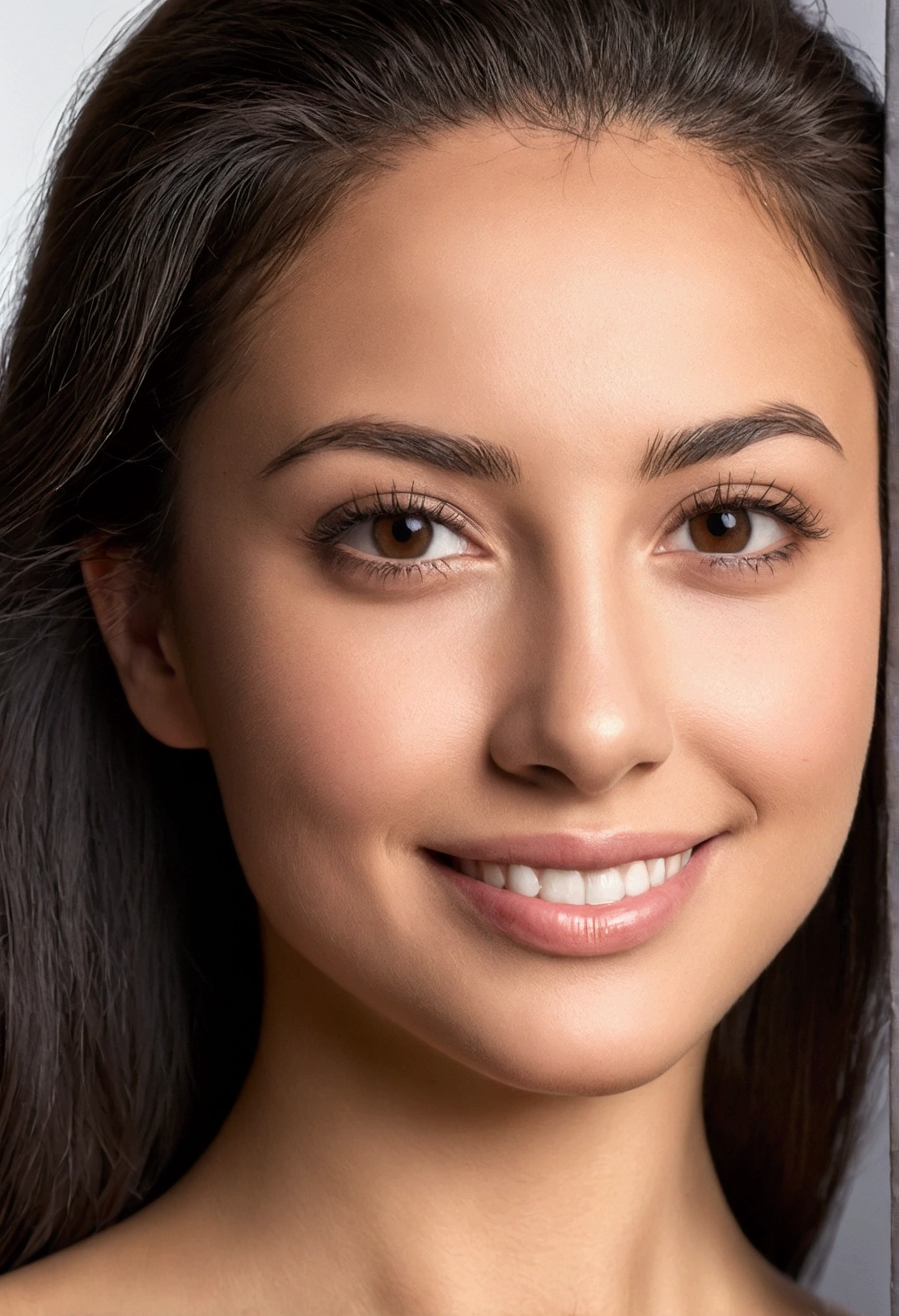 Pretty beautiful brunette, Colombian ,tout le corps, angle parfait, very detailed, 32 ans, visage affectueux, my long hair, Brown eyes, high resolution, head of'artwork, best quality, intricate details, very detailed,sharpness, Detailed ski n,realistic skin texture, texture, detailed eyes, professionnel, 4K, ssmile, shot with Canon, 85mm, shallow depth of field,koda k color vision, eye shadow, extremely detailed, photo_ \(ultra\), photorealistic, realistic, Post-traitement, maximum detail, ugliness, real life, ultra realistic, photorealism, la photographie, 8k uh, la photographie, sans soutien-gorge, machines à sous