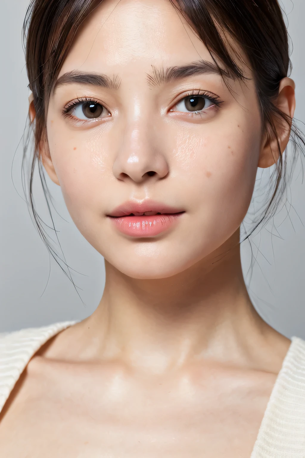 Ultra-realistic capture, Highly detailed, High resolution 16k close-up of human skin. Skin texture must be natural, With such detail that pores can be finely identified. Skin should look healthy, In a uniform tone. Use natural light and color,Female doctor,Big Breasts