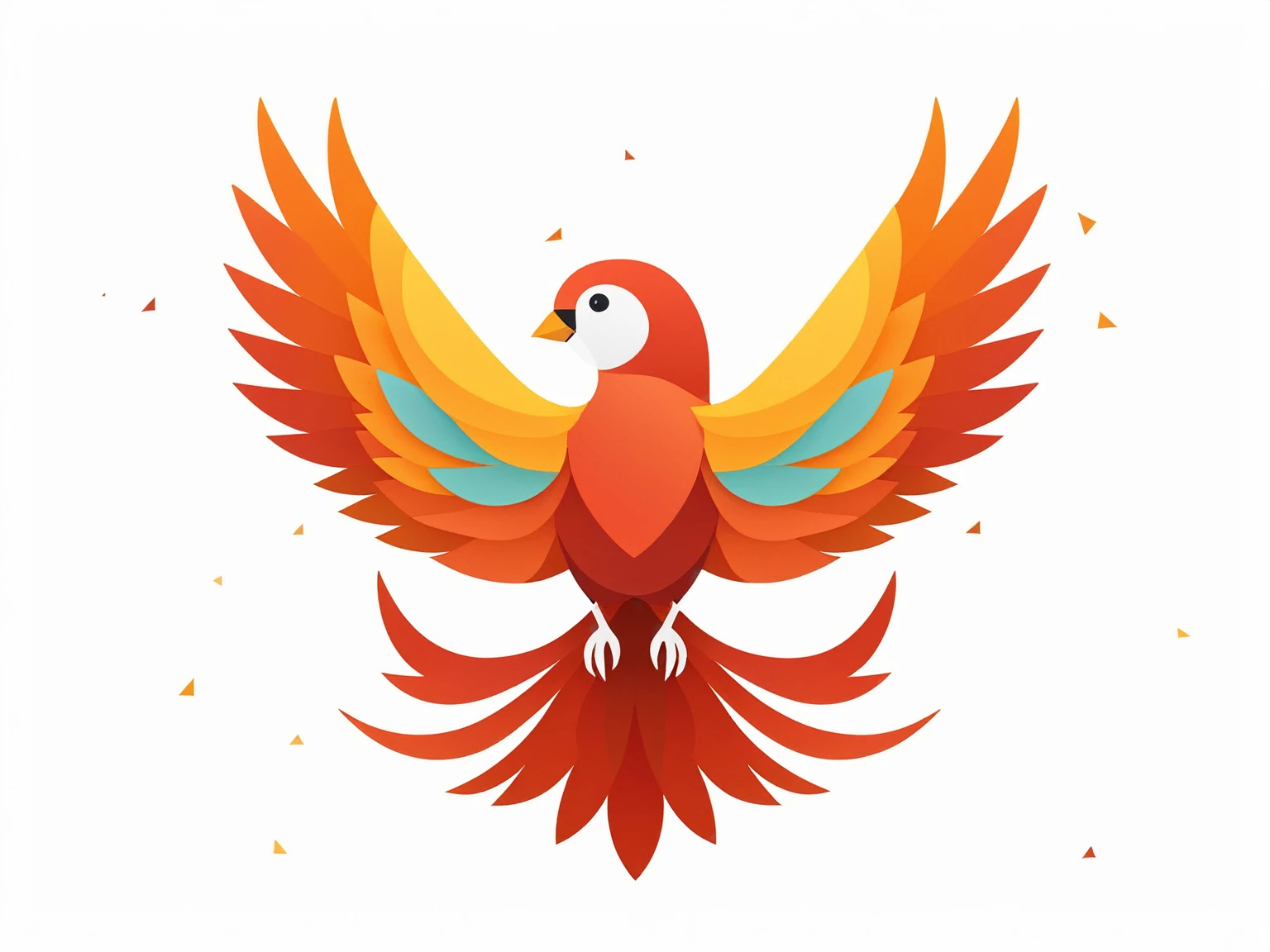 A beautiful stylized bird, minimalist geometric bird, flat design bird, abstract bird, simple bird silhouette, low poly bird, bird made of shapes, bird illustration, bird artwork, bird digital art, bird vector graphic, bird icon, bird logo, bird pattern, bird symbol, bird motif, bird minimalist, bird geometric, bird modern, bird contemporary, bird abstract, (best quality,4k,8k,highres,masterpiece:1.2),ultra-detailed,(realistic,photorealistic,photo-realistic:1.37),vibrant colors,clean lines,minimalist style,flat colors,simple shapes,graphic design,digital illustration,vector art