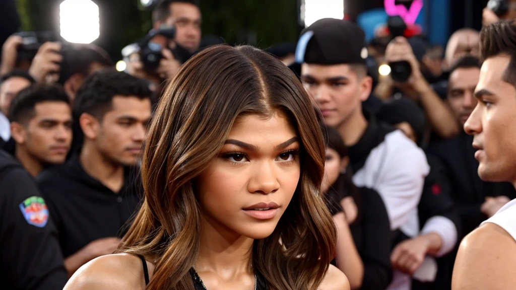 Zendaya acts like the last whore in a crowd of men, begs to fuck her