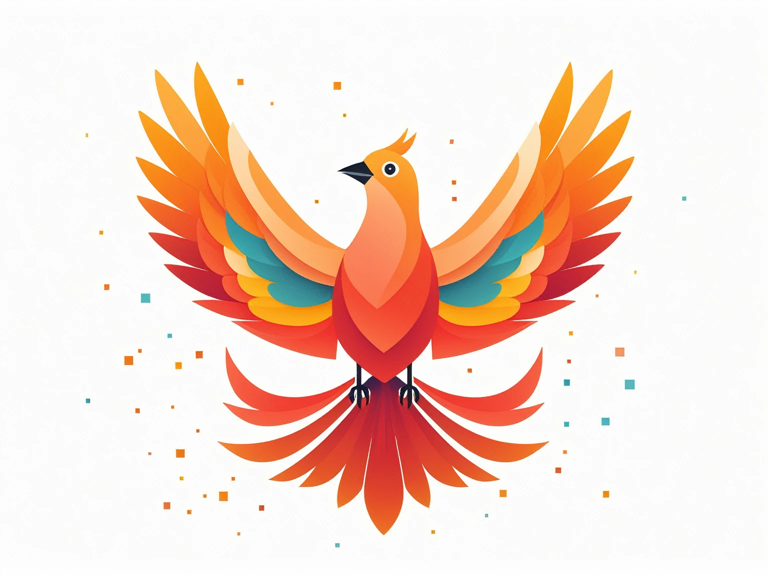 A beautiful stylized bird, minimalist geometric bird, flat design bird, abstract bird, simple bird silhouette, low poly bird, bird made of shapes, bird illustration, bird artwork, bird digital art, bird vector graphic, bird icon, bird logo, bird pattern, bird symbol, bird motif, bird minimalist, bird geometric, bird modern, bird contemporary, bird abstract, (best quality,4k,8k,highres,masterpiece:1.2),ultra-detailed,(realistic,photorealistic,photo-realistic:1.37),vibrant colors,clean lines,minimalist style,flat colors,simple shapes,graphic design,digital illustration,vector art
