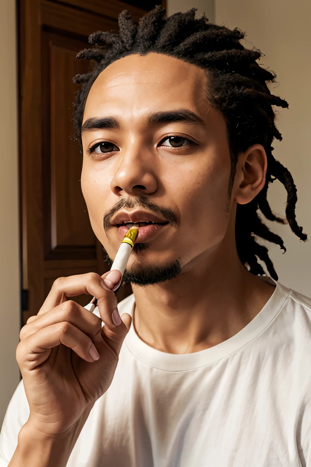 reggae、male、One person、tobacco、Monochrome