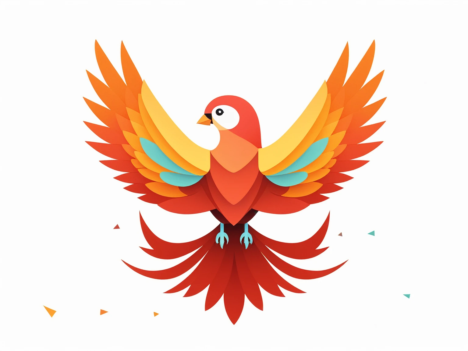 A beautiful stylized bird, minimalist geometric bird, flat design bird, abstract bird, simple bird silhouette, low poly bird, bird made of shapes, bird illustration, bird artwork, bird digital art, bird vector graphic, bird icon, bird logo, bird pattern, bird symbol, bird motif, bird minimalist, bird geometric, bird modern, bird contemporary, bird abstract, (best quality,4k,8k,highres,masterpiece:1.2),ultra-detailed,(realistic,photorealistic,photo-realistic:1.37),vibrant colors,clean lines,minimalist style,flat colors,simple shapes,graphic design,digital illustration,vector art