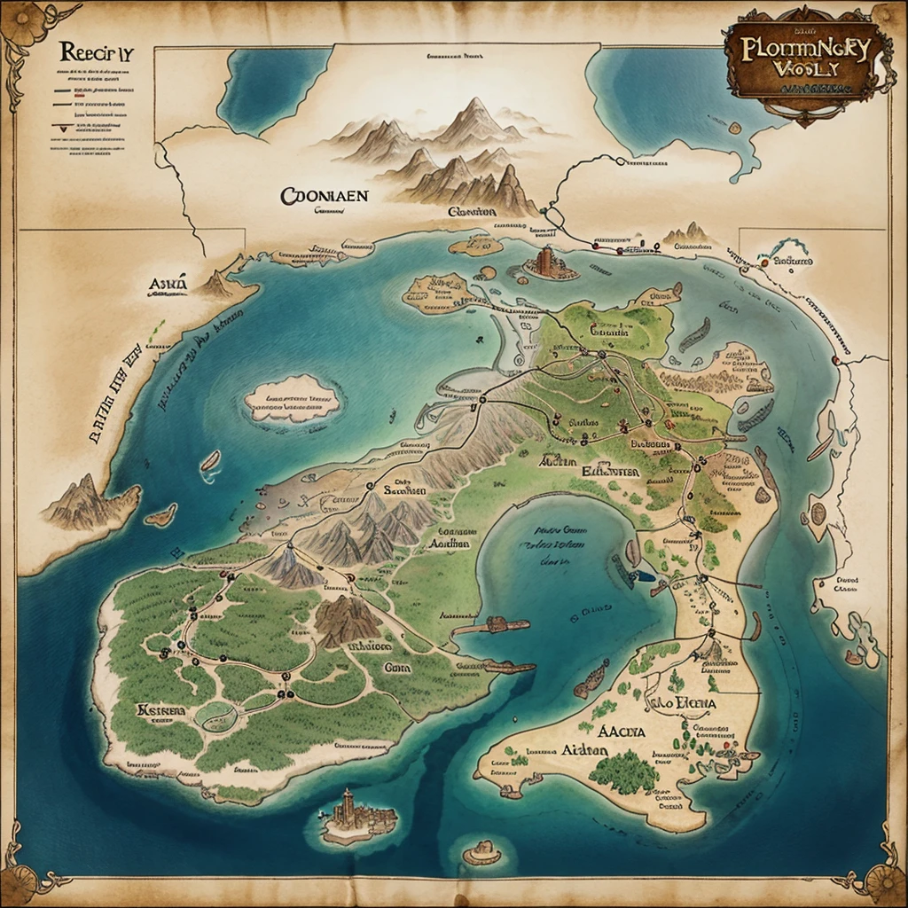 Map of a big fantasy world