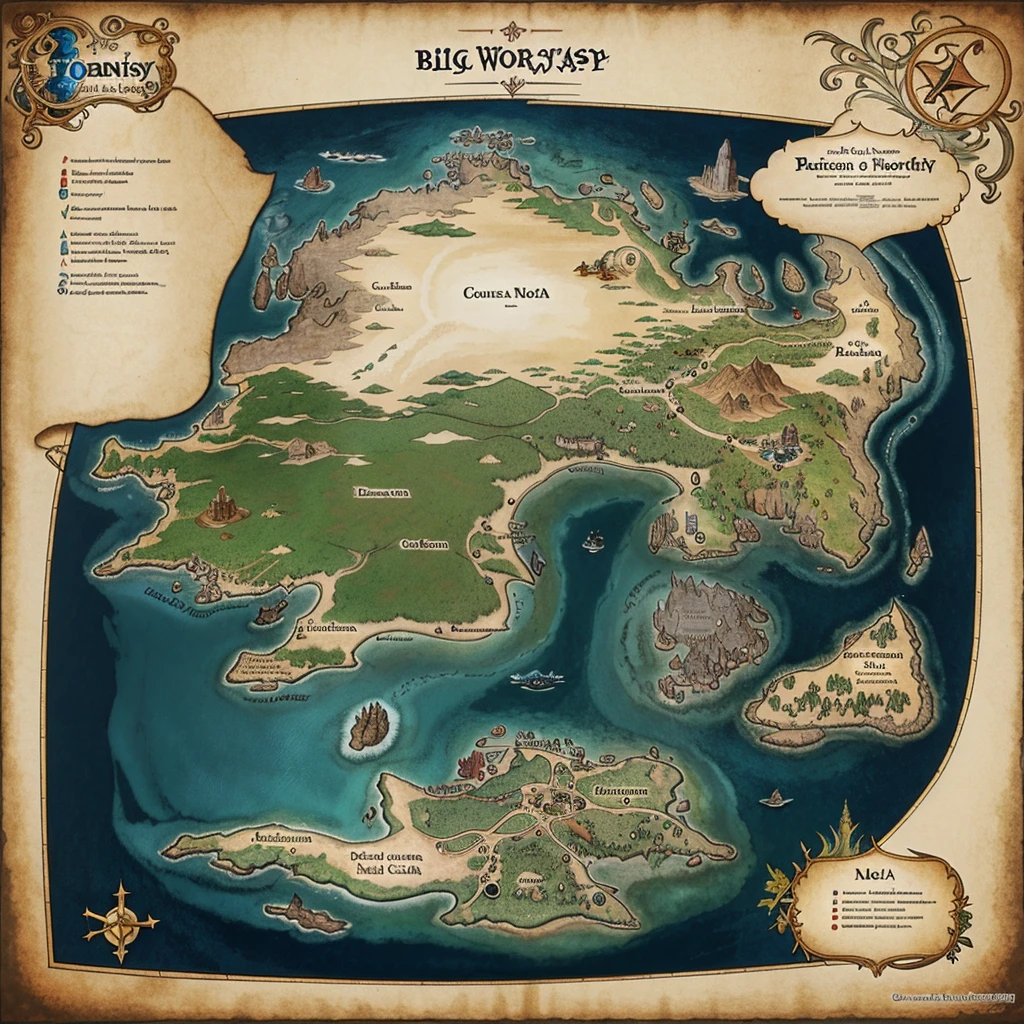 Map of a big fantasy world