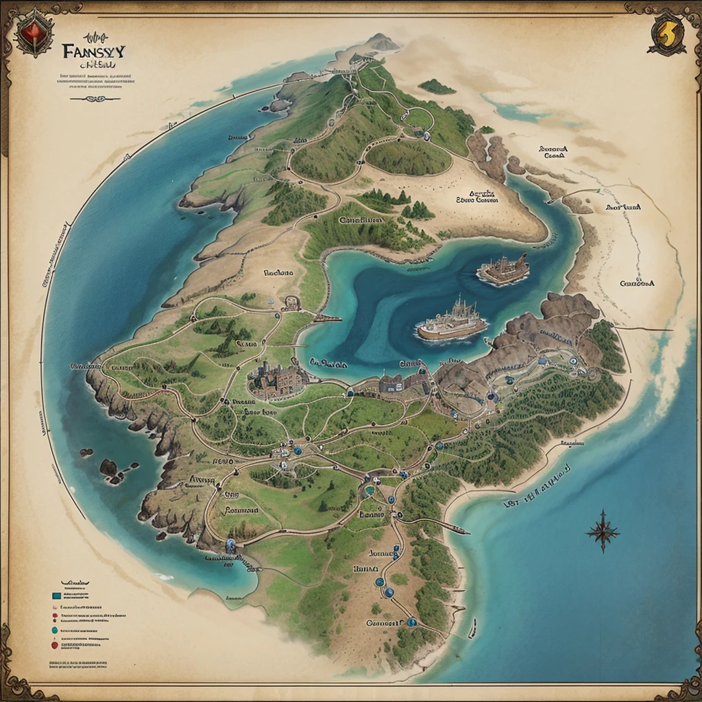 Map of a big fantasy world