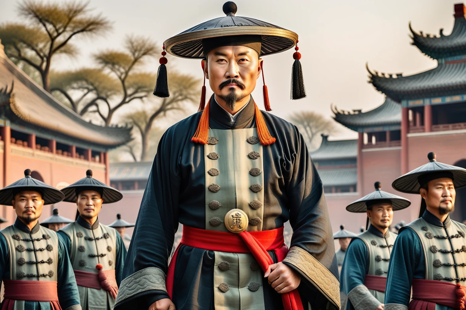 Title Description:Based on real history,Recreate the image and scenes of Bao Zheng in the Song Dynasty。
Pattern Creativity:
Bao Zheng in official uniform,Wearing a black gauze hat,Holding official seal,The look is majestic。