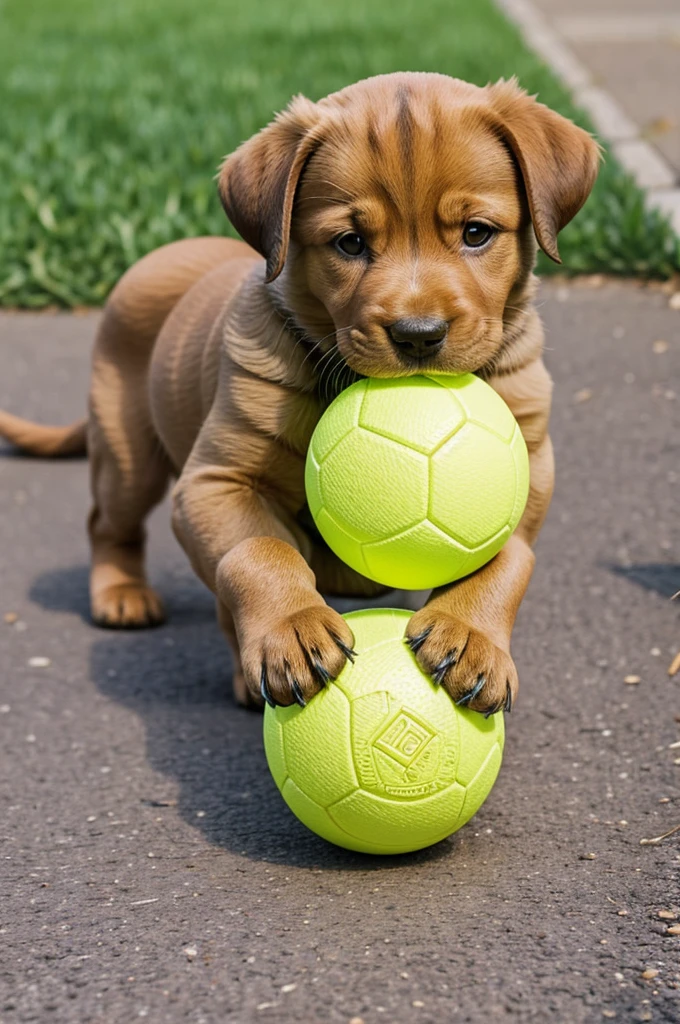 A puppy playing with a ball. Coloring