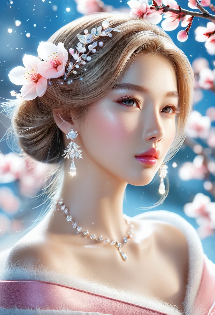 Full body close-up two shot of Beauty and the Beast, ( A gentle and lovely beauty_delicate sexy collarbone, Attractive small, youthful face, double eyelid, smart peach blossom eyes, pink lips, sharp little nose ), Full-body shot close-up, Ultra HD, super detail, A masterpiece made of light:1.2 , Perfect couple full body shot, Depicts fine, detailed details, sensation, beauty, warm lighting, High resolution best quality, 8K quality,