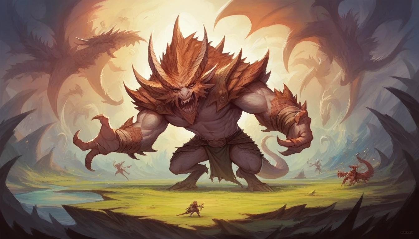 m group of people in front of a giant dragon, epic Art of RPG, dungeons and dragons artwork, Arte de RPG, dungeons and dragons art, arte de fantasy de masmorras e dragões, d & of fantasy art, dungeons and dragons art, fantasy d & arte d, High quality DND illustration, Arte de RPG, hyperrealistic d & of fantasy art, dnof fantasy art