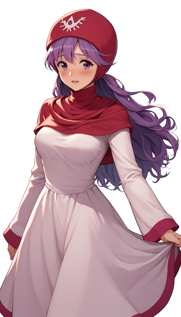 16k, score_9, score_8_up, score_7_up,princess of moonbrook, long dress,hood,masterpiece,beautiful,super detailed,blush,white background
