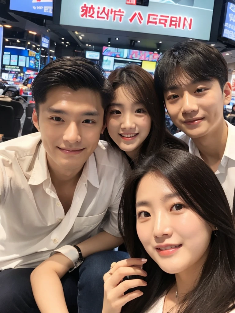 handsome CEO and beautiful girlfriend selfie dating 