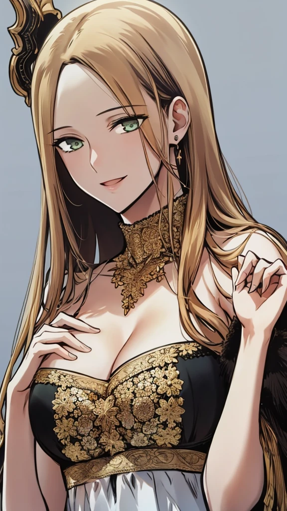 masterpiece, (Best Quality), 1woman,1 girl ,beautiful woman, altairdb, by the wide, green eyes, black fur,, White dress, collar, dress, jewelry, divine, ,smile, ,earrings , vibrant colors ,natural lighting ,rtx, perfect proportions, beautiful, (detailed face:1.2), escape, (Perfect eyes:1.1) ,(photorealistic:1.1), 8K UHD, looking at a spectator, outdoor, simple background, (full bodyesbian:1.2)