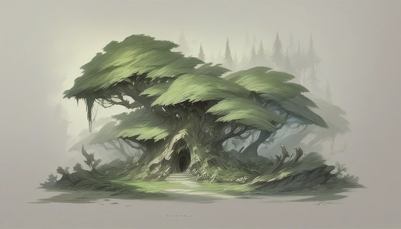  landscape of a dense forest, detailed fantasy art, fantasy detailed illustration, frame _ Simonetti, style of frame Simonetti, magical fantasy 2d concept art, art style of frame Simonetti, epic fantasy illustration