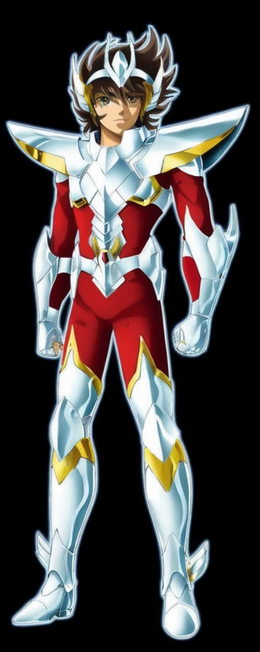 Ultra-high saturation, (tmasterpiece), full body photo, (best quality), (1 handsome man), starry sky background, Wearing shiny gold armor, armor type armor shows details of your muscles, showing the belt, showing the armor thigh protector, cool pose, Saint Seiya Armor, messy hair, high detail, Anime style, Cinematic lighting, Glitter, god light, Ray traching, filmgrain, hyper HD, skin texture, super detail, Anatomically correct, High resolution, Saturation ultra-high, High contrast, High-shiny green armor, Smooth skin, Serious expression, messy hair