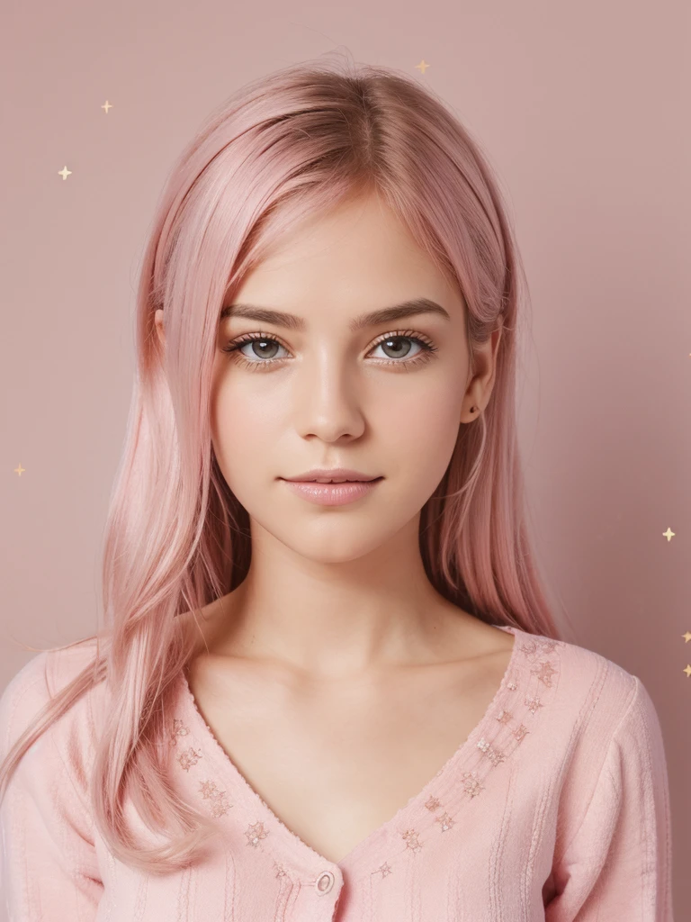 Create a plain wallpaper in 4k portrait with using of light pink or romantic colour use of giltters stars