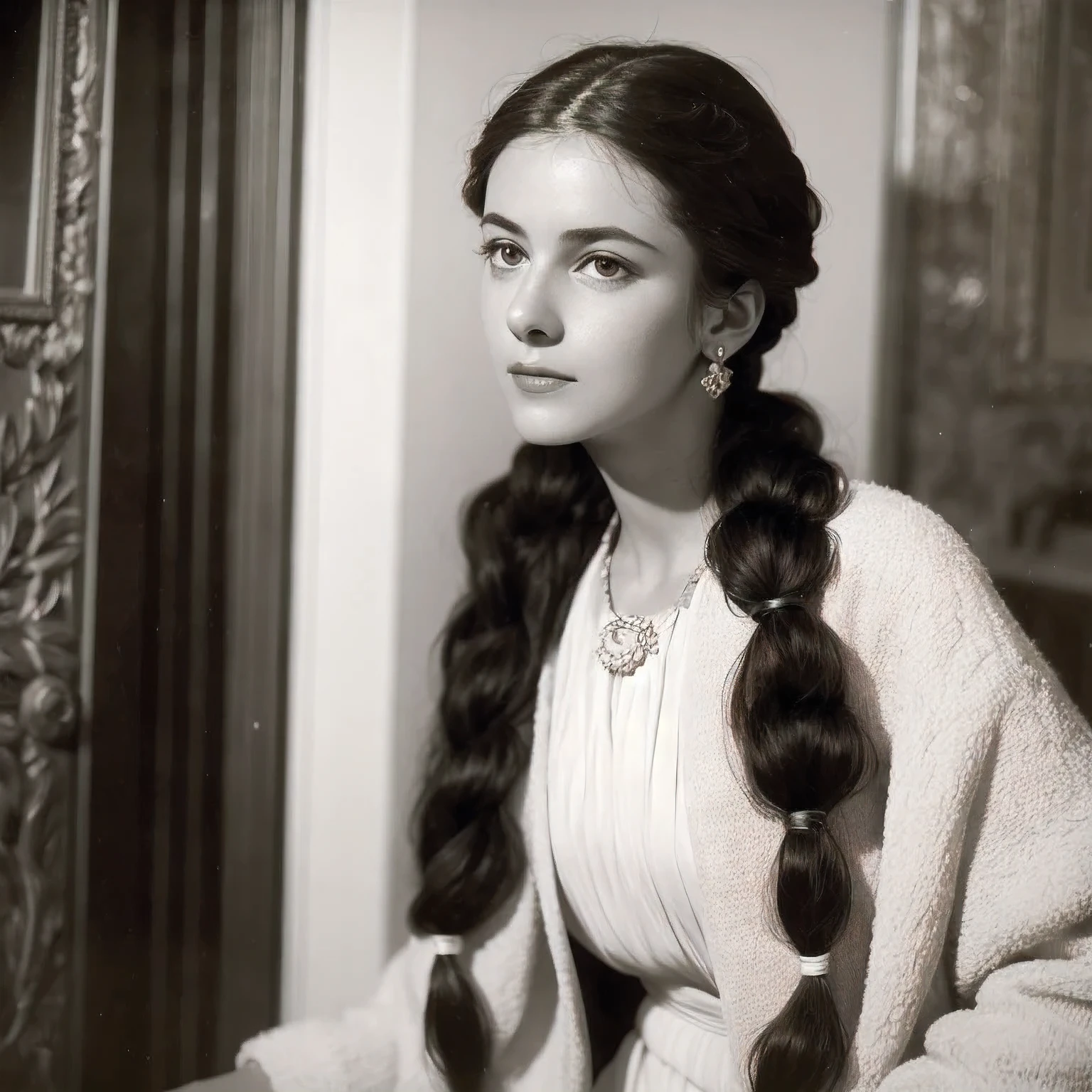 arafed photo of a woman with a braid in her hair, in her early 20s, maria fortuny, marianne collins, nadezhda tikhomirova, photo of young woman, leonora karrington, maria panfilova, anna kovalevskaya, anastasia ovchinnikova, lola dupre, e. h. beatrice blue