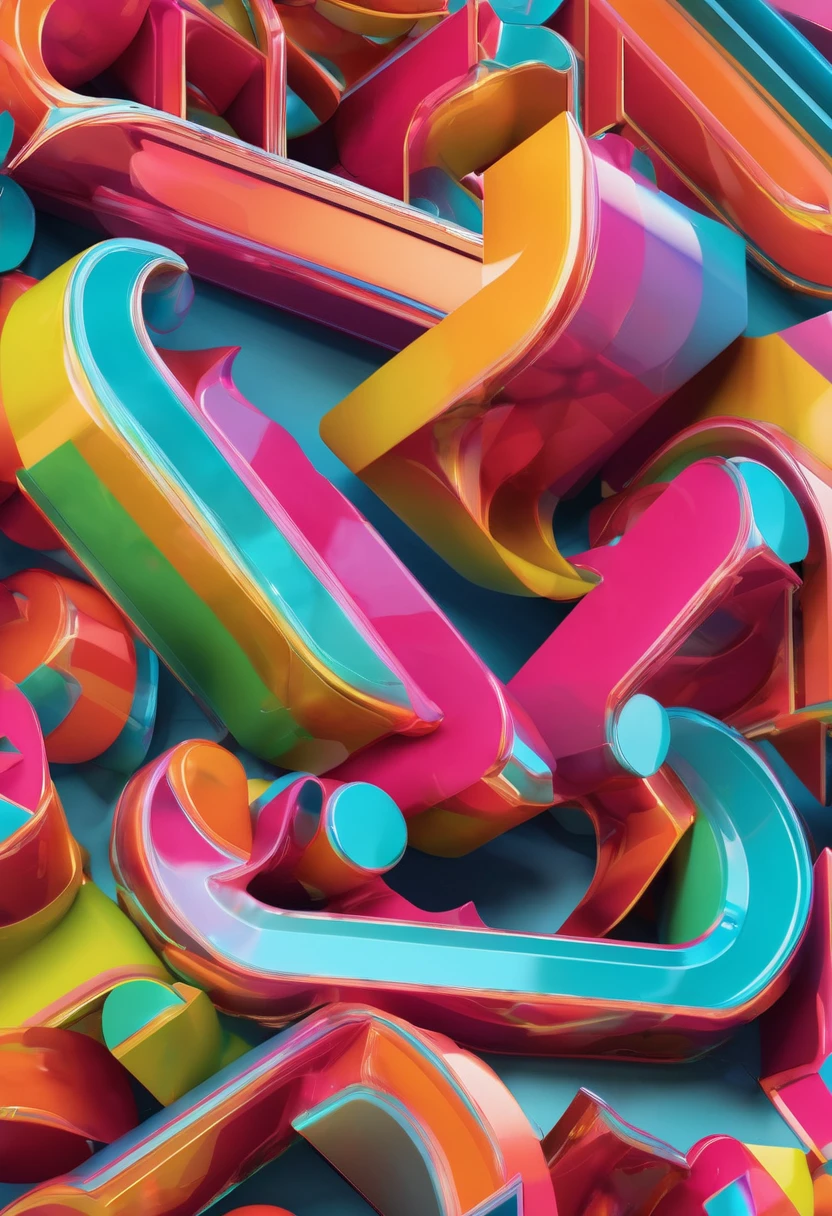 A stunning 3D render of a vibrant vector typography art poster. The text reads "Aproveite as pequenas coisas". The letters are bold and colorful, with each one designed in a unique and eye-catching manner. The background is minimalistic, allowing the text to stand out and grab the viewer's attention. The overall feel of the poster is inspiring and uplifting., typography, vibrant, 3d render, poster